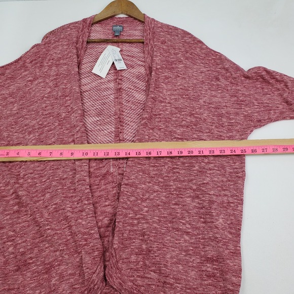 SOHO New York Womens Open Front Cardigan Sweater Size L Pink 3/4 Sleeve NWT - Picture 13 of 14